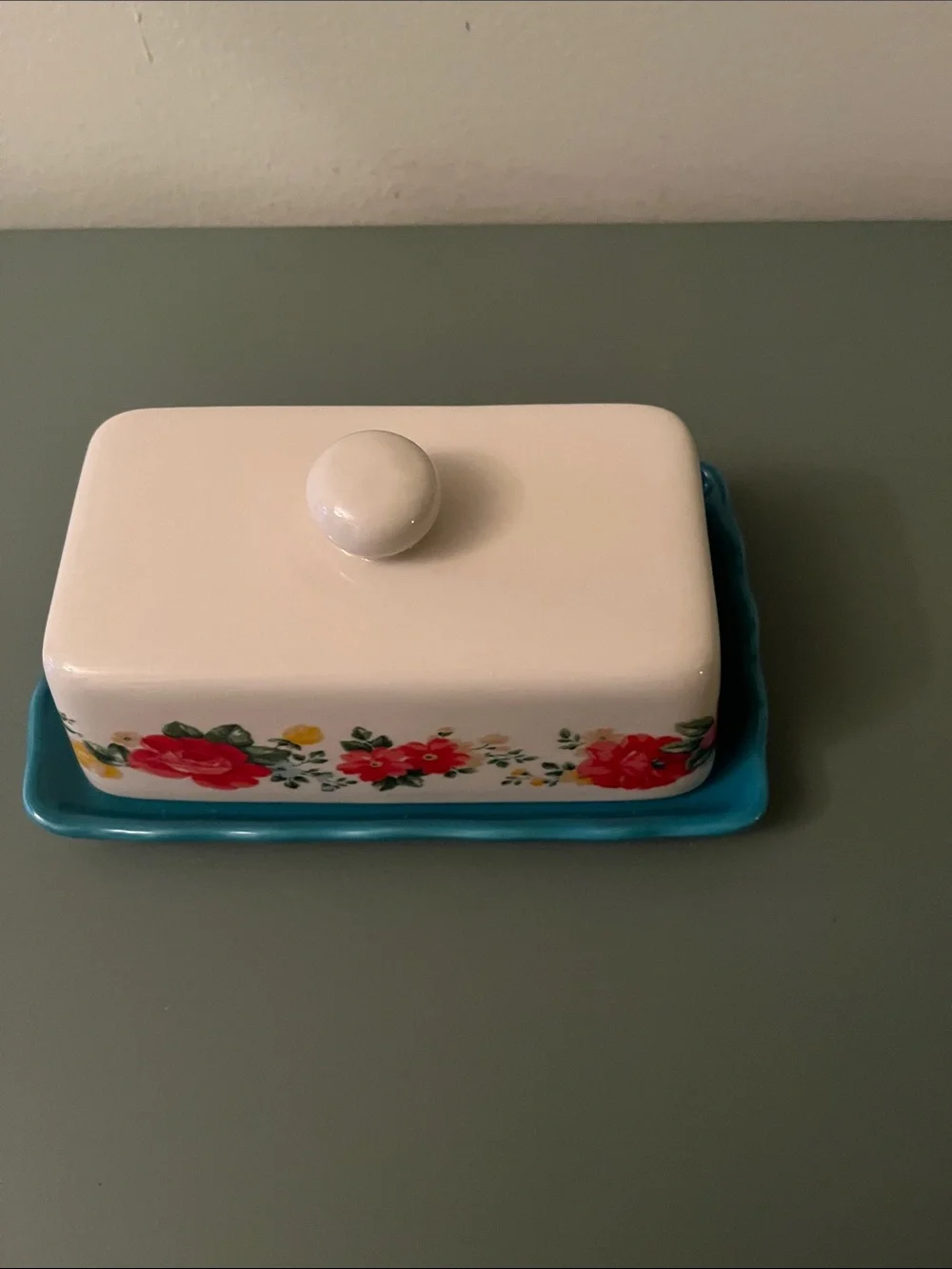 Pioneer Woman Retired Floral Butter Dish
